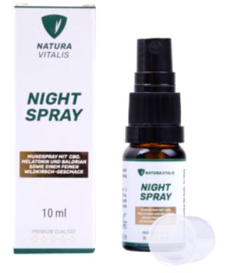 Natura Vitalis Night Spray mit MCT Öl, Cannabidiol, Baldrian und Melatonin